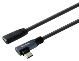 VivoLink adaptér USB-C lomený, zástrčka-zásuvka / Redukcia / USB-C(M) - USB-C(F) / 10 Gbps / 0,3 m (PROUSBCMF0.3A)