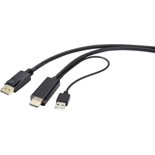 Renkforce DisplayPort / HDMI káblový adaptér Konektor DisplayPort, Zástrčka HDMI-A 1.00 m čierna RF-4600634 Kábel DisplayPort; RF-4600634