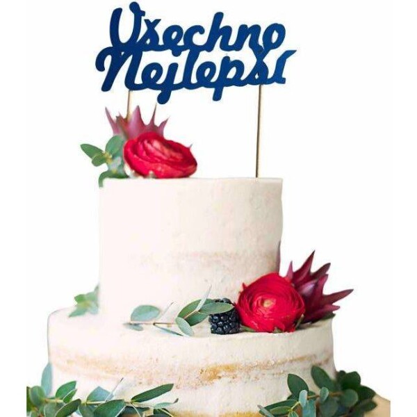Zápich do torty Všetko najlepšie/ modrý - dortis - dortis