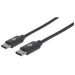 Manhattan USB-C kábel čierny 1 m / Kábel / USB 2.0 / 480 Mbit/s (353342)