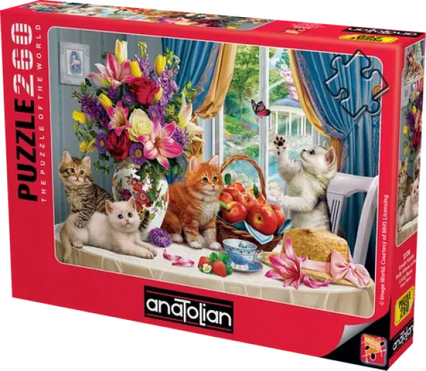 ANATOLIAN Puzzle Našuchorené mačiatka v obývacej izbe