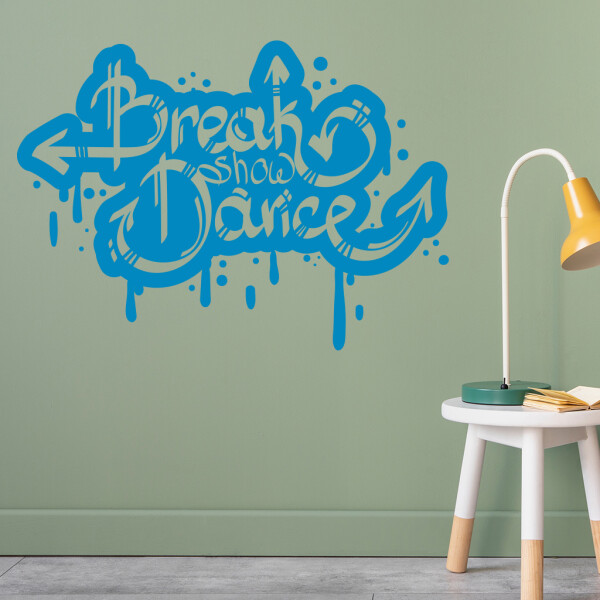 Veselá Stena Samolepka Break Dance Farba: modrá, Veľkosť: 100 x 72 cm