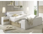 Posteľ s nočnými stolíkmi Kiara 180x200 cm, biela/dub baysen%