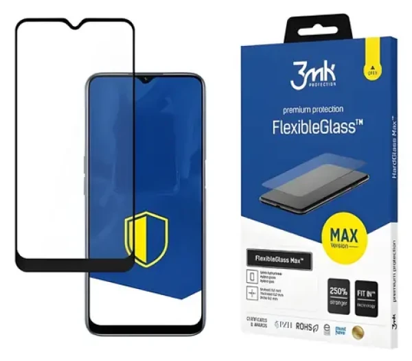 3mk FlexibleGlass Max Oppo A16/A16s čierna / Ochranné sklo / Hybridné / 7H / 0,2 mm