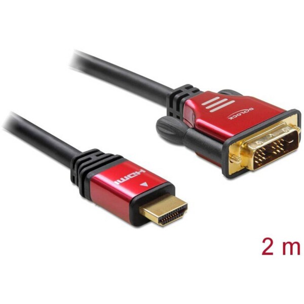 DeLock Kábel High Speed HDMI – HDMI A samec gt; DVI samec / 2 m (84342)