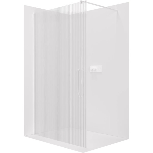 CERANO - Sprchová zástena Walk-in Onyx Round Ľ/P - 8 mm - guľatá vzpera - biela matná, ryhované sklo - 150x200 CER-8050BD297