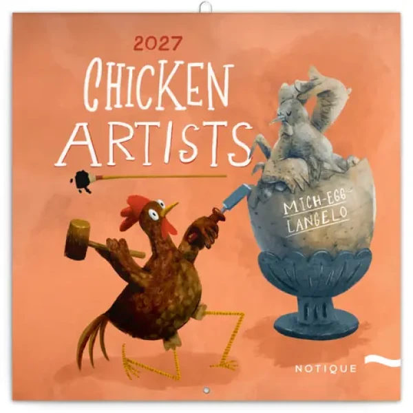 NOTIQUE Chicken Artists 2027 / Poznámkový kalendár / 30 x 30 cm