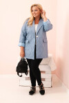Dámska prešívaná bunda Plus Size s golierom a gombíkom Denim UNI