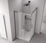 POLYSAN - THRON SQUARE obdĺžnikový sprchový kút 1200x1100, hranaté pojazdy, rohový vstup TL2211-5002