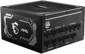 MSI MAG A1000GL PCIE5 čierna / 1000W / 135mm / ATX3.1 / aktívny PFC / 80PLUS Gold (306-7ZP9B11-CE0)