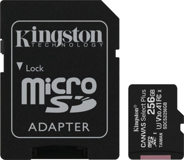 Kingston Canvas Select Plus MicroSDXC 256 GB Class 10 UHS-I/U3 A1 V30 (SDCS2/256GB)