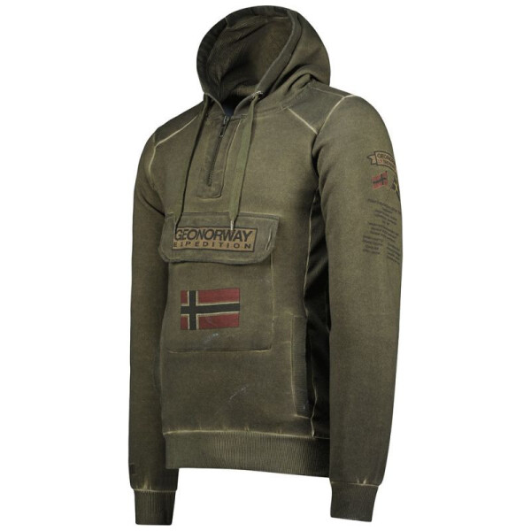 Geografické Nórsko Gymclass EO Tiedye Badge M Mikina WU8270H-GNO-KAKI 2XL