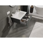 MEXEN/S - Orio kúpeľňová skrinka 70 cm s umývadlom Otis, 1 šuplík, grafit mat/biela mat 91A10-07023-1-BF66-W18M01