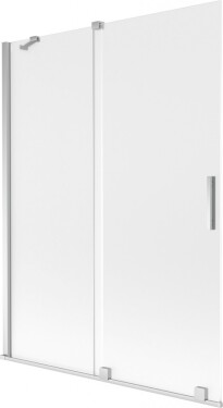 MEXEN/S - Velar dvojkrídlová posuvná vaňová zástena 130 x 150, dekor, chróm 896-130-000-31-01