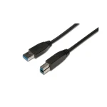 Digitus USB 3.0 kábel AB čierny / Kábel / USB 3.2 Gen 1 / 1,8 m (AK-300115-018-S)