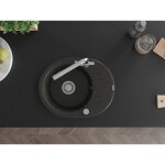 MEXEN/S MEXEN/S - Kevin granitový drez s odkvapkávačom vrátane batérie Duero, čierna/zlatá metalik 6517-75-671600-00