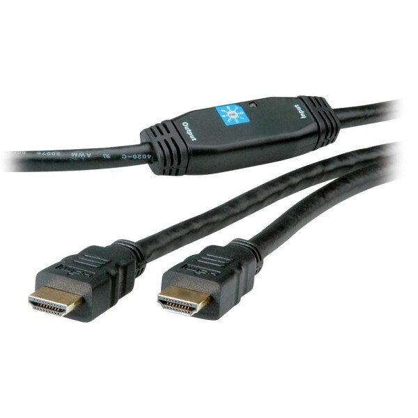 Roline HDMI prepojovací kábel Zástrčka HDMI-A, Zástrčka HDMI-A 30.00 m čierna 14.01.3465 4K UHD, tienený, Aktívne so zosilnením signálu HDMI kábel; 14.01.3465