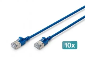 Digitus CAT 6A F/FTP Slim modrý / Patch kábel / RJ-45 / 2 m / 10 Gbit/s / PoE+ (DK-1632-A-020S-B-10)