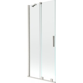 MEXEN/S - Velár dvojkrídlová posuvná vaňová zástena 85 x 150, transparent, nikel kartáčovaný 896-085-000-01-97
