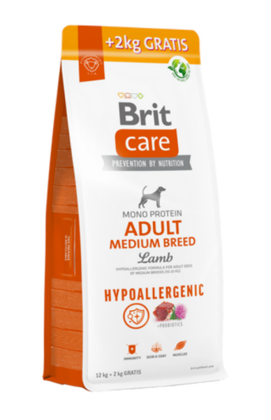 Brit Care Dog Adult Medium Hypoallergenic - 12kg + 2kg GRATIS