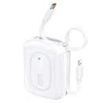 Dudao K32 10000mAh biela / Powerbanka / so vstavaným káblom / USB-C / Lightning / 22.5W (198957)