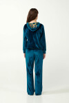Vamp - Modrá zamatová tepláková súprava na zips 21072 - Vamp blue petrol M