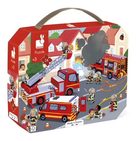 JANOD Puzzle v kufríku Požiarnici