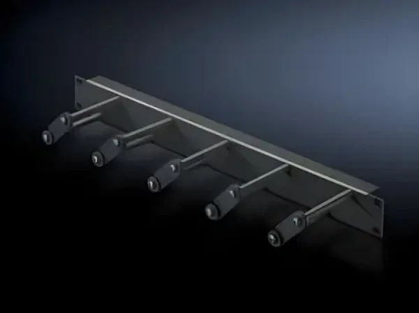 Rittal čierna / Káblový vyväzovací panel / 19" / 1U / 5 káblových prepážok / RAL 9005 (5502225)