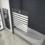 H K - Vaňová zástena S22 STRIPE 120x140cm - dvojdielna sklopná, číre sklo so vzorom, ľavá varianta SE-S22STRIPE120