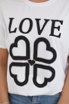 Bavlnená blúzka Love Heart white+black UNI