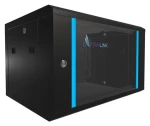 Extralink Nástenný rozvádzač 6U 600x450mm čierna / Rozvádzač / 19" / sklenené dvere / aktívne chladenie (EX.7225)