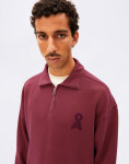 Armedangels GMT Dye Zip Troyer 3753 velvet red washed XL