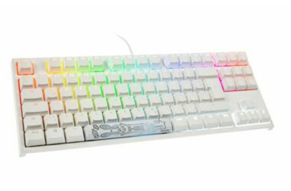 Ducky ONE 2 TKL biela / drôtová klávesnica / MX-Speed-Silver / RGB / DE layout / USB-C (DKON1787ST-PDEPDWWT1)