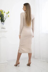 Dámske šaty s výstrihom béžové UNI