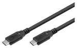 Goobay USB-C na USB-C čierna / Kábel / USB 3.2 Gen 1 / 5 Gbit / s / PD 60 W / 1,5 m (74727)