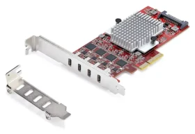 StarTech PCIe karta 4X USB-C / Radič USB / PCIe 3.0 x4 / USB 3.2 Gen 2 10 Gb/s / 4X nezávislé radiče (P10Q4C-USB-CARD)