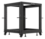 Lanberg Open Rack 12U čierna / Stojanový rack / 19" / 600×600 mm / nastaviteľná hĺbka 576-1034 mm / nosnosť 600 kg (OR01-6112-B)