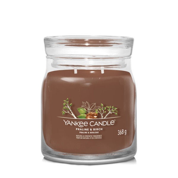 Yankee Candle Signature Praline amp; Birch stredný pohár 368g / doba horenia až: 50 h (5038581129556)