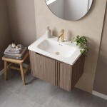 REA - Kúpeľňová skrinka s umývadlom Rivo DB86-60L-1 Dark 60cm REA-M0604