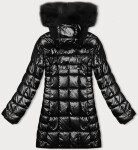 Čierna metalická dámska bunda s kapucňou J Style (16M9120-392) odstíny černé L (40)