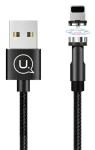 USAMS US-SJ472 U59 čierna / Nabíjací kábel / Lightning / Magnetický / 2.1A / Opletený 1m (SJ472USB01)