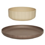 OYOY Detský jedálenský set Pullo Plate & Bowl – set 2 ks