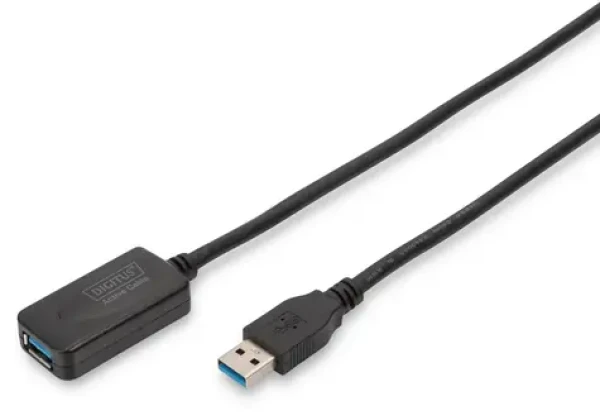 Digitus USB 3.0 5 m čierna / Predlžovací kábel / Aktívny / USB-A (DA-73104)