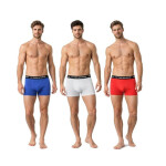 Le Coq Sportif pánske boxerky 3PAK červené sivé tmavomodré S