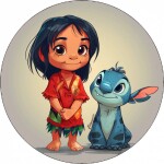 Jedlý papier priatelia Lilo a Stitch 19,5 cm - Pictu Hap - Pictu Hap
