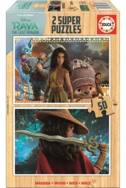 Educa Drevené puzzle Raya a drak