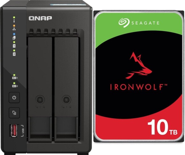 Qnap TS-253E-8G + Seagate IronWolf 10TB (ST10000VN000)