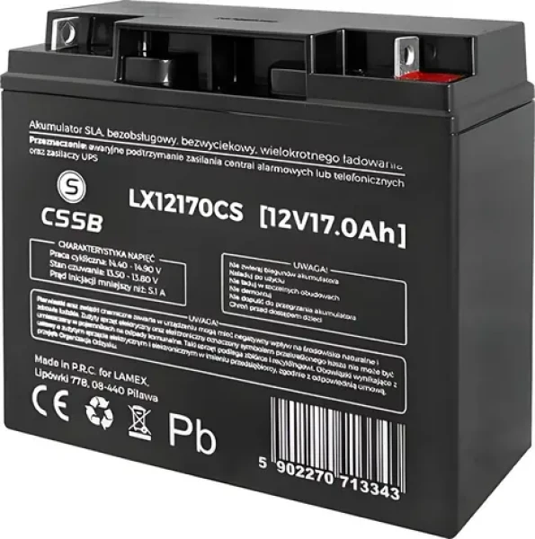 CSSB / Batéria / Gélová / 12V/17Ah / do UPS (LX12170CS)