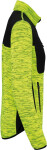 WK WK 9109 Dámska pracovná pletená fleecová bunda 20.9109 fluorescenčná žltá melírovaná/čierna fluorescent yellow melange/black S