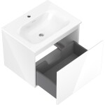 MEXEN/S - Orio kúpeľňová skrinka 60 cm s umývadlom Vela, 1 šuplík, biela lesk 91A10-06047-1-BF00-W23M00